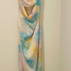 TIE DYE SILK SLIP DRESS